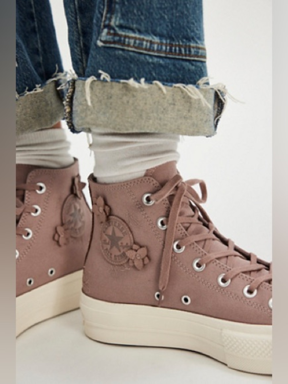Converse Platform dusty Pink Floral Chucks